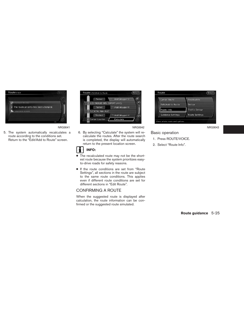 Confirming a route -25 | NISSAN 2013 Altima Coupe - Navigation System Owner's Manual User Manual | Page 132 / 310