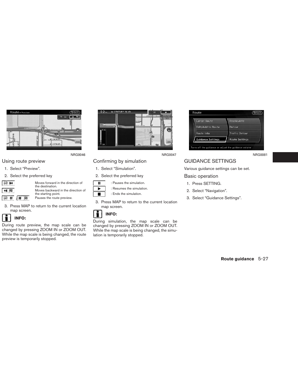 Guidance settings -27 | NISSAN 2013 Altima Coupe - Navigation System Owner's Manual User Manual | Page 134 / 310