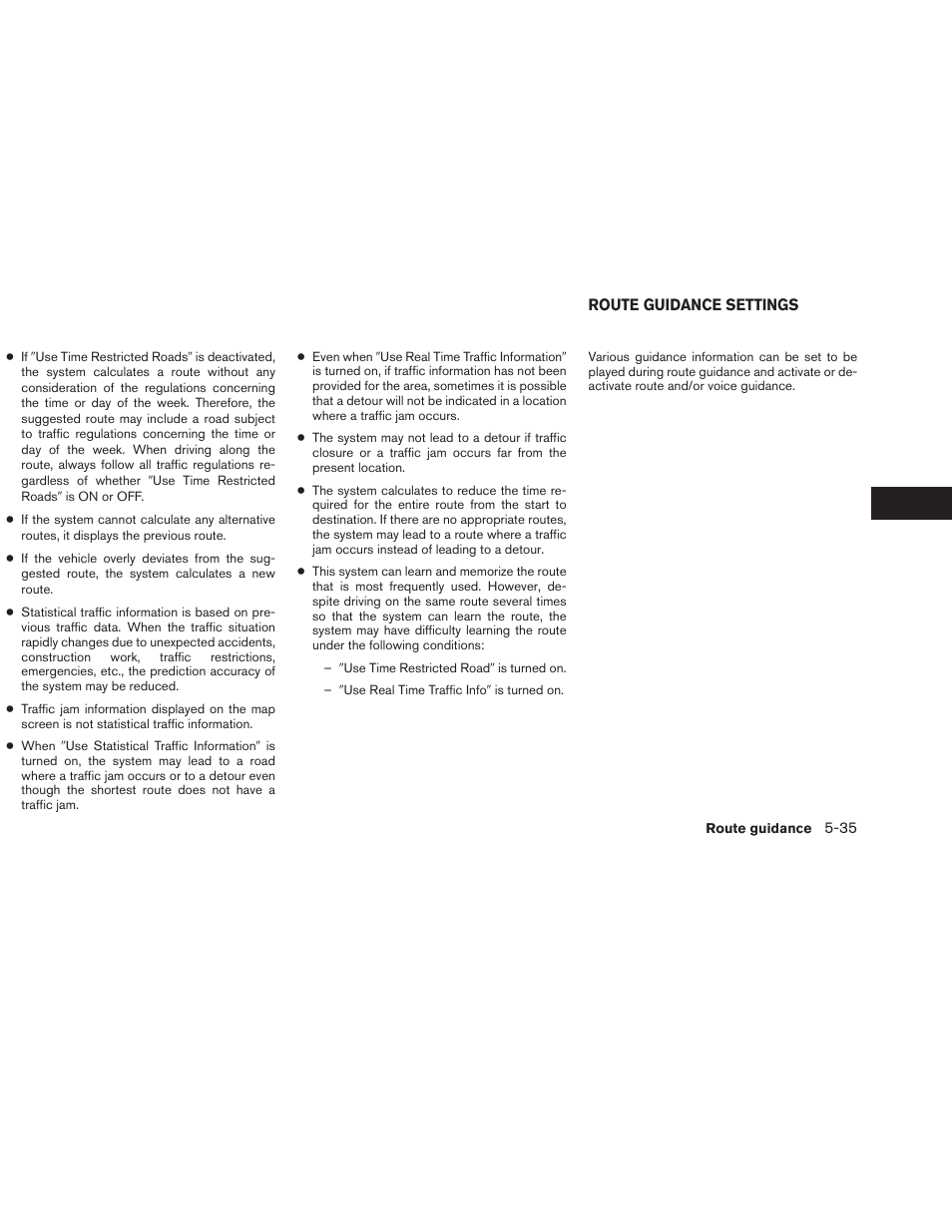 Route guidance settings -35 | NISSAN 2013 Altima Coupe - Navigation System Owner's Manual User Manual | Page 142 / 310