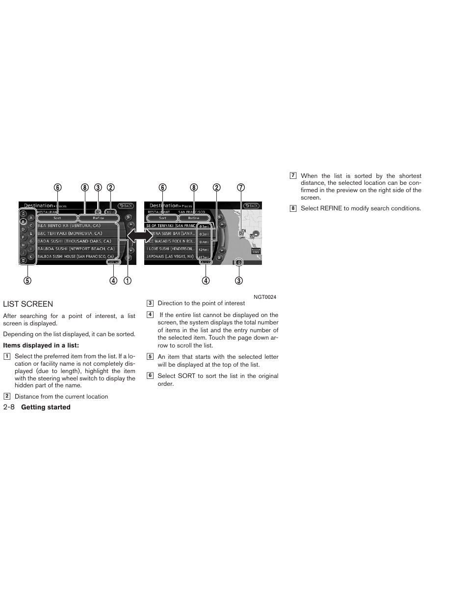 List screen -8 | NISSAN 2013 Altima Coupe - Navigation System Owner's Manual User Manual | Page 15 / 310