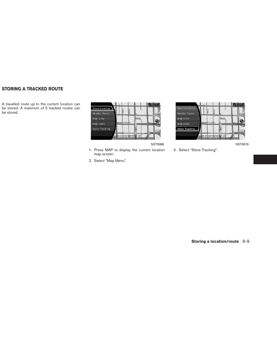 Storing a tracked route -9 | NISSAN 2013 Altima Coupe - Navigation System Owner's Manual User Manual | Page 156 / 310