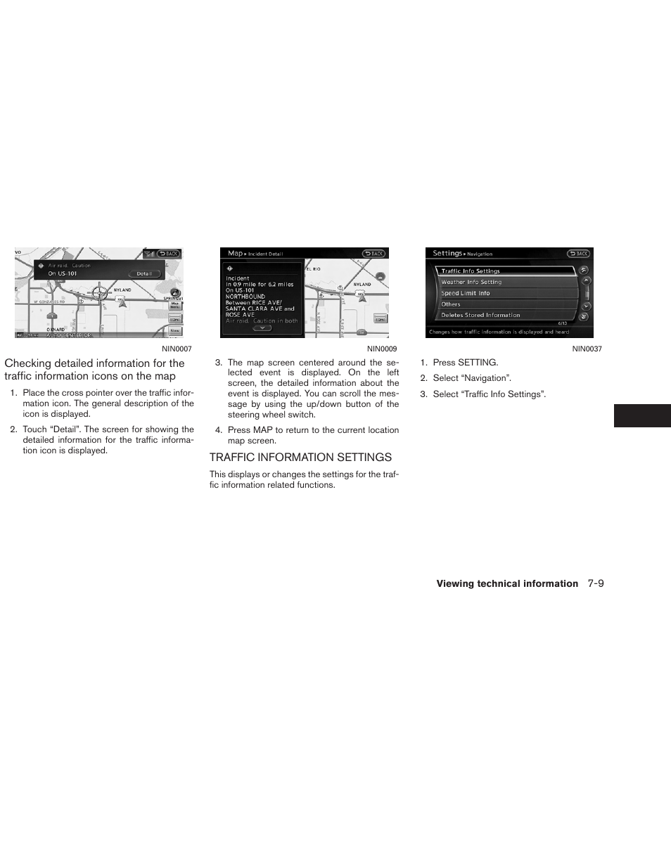 Traffic information settings -9 | NISSAN 2013 Altima Coupe - Navigation System Owner's Manual User Manual | Page 194 / 310