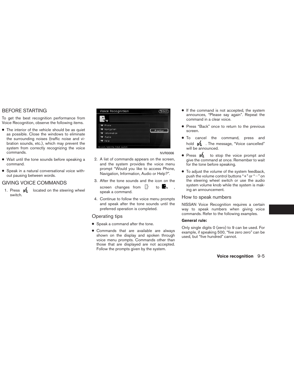 Before starting -5 giving voice commands -5 | NISSAN 2013 Altima Coupe - Navigation System Owner's Manual User Manual | Page 236 / 310
