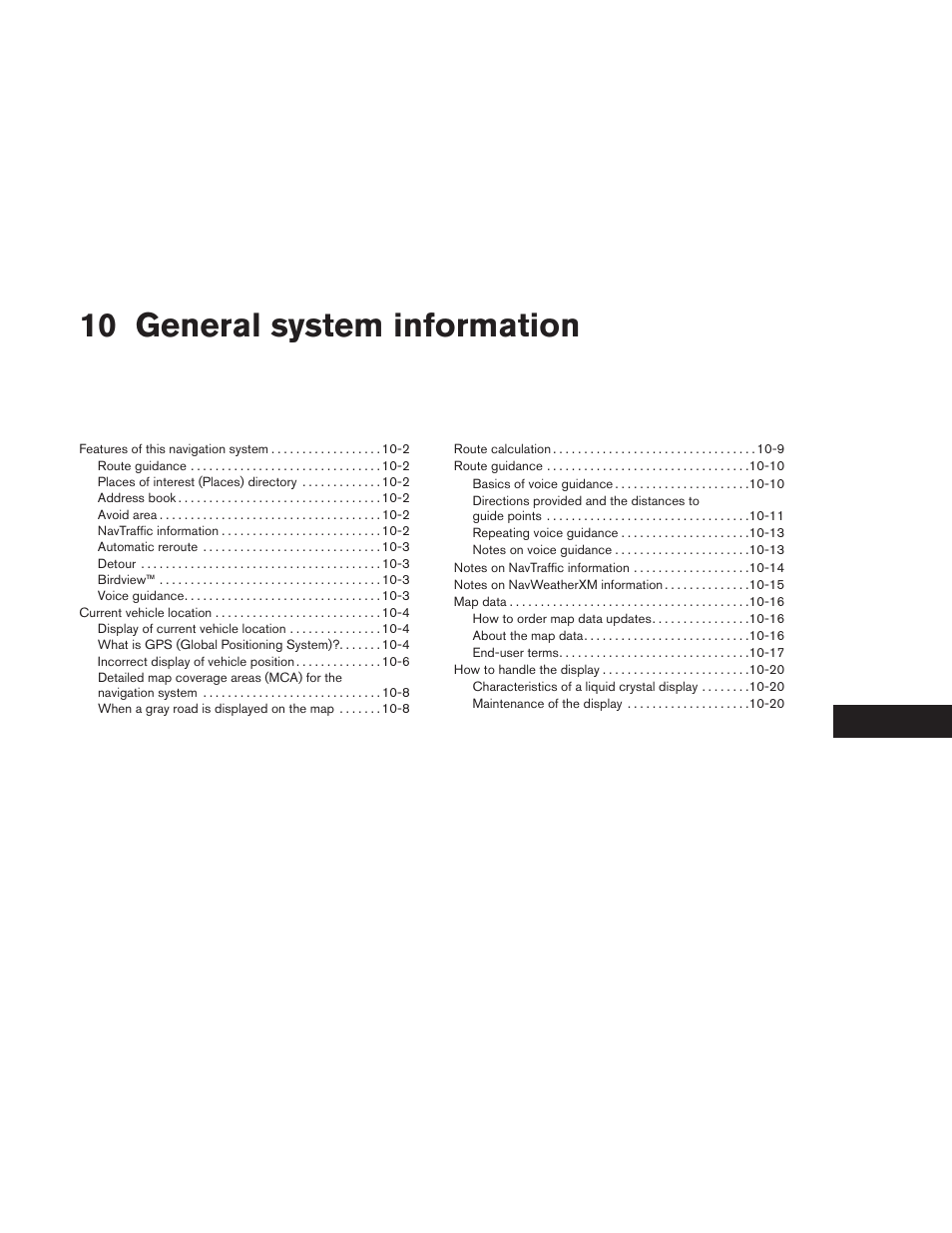General system information, 10 general system information | NISSAN 2013 Altima Coupe - Navigation System Owner's Manual User Manual | Page 270 / 310