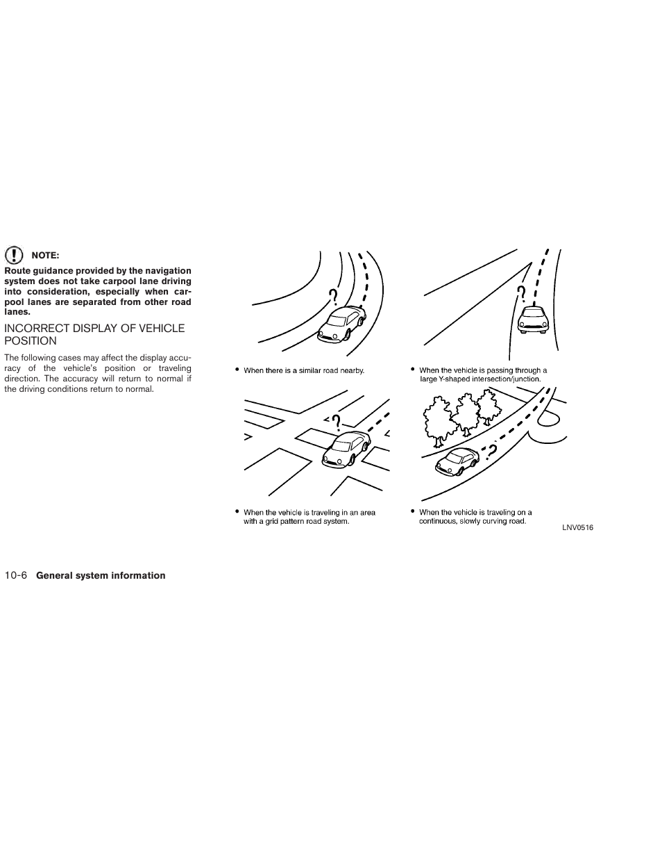 Incorrect display of vehicle position -6 | NISSAN 2013 Altima Coupe - Navigation System Owner's Manual User Manual | Page 275 / 310
