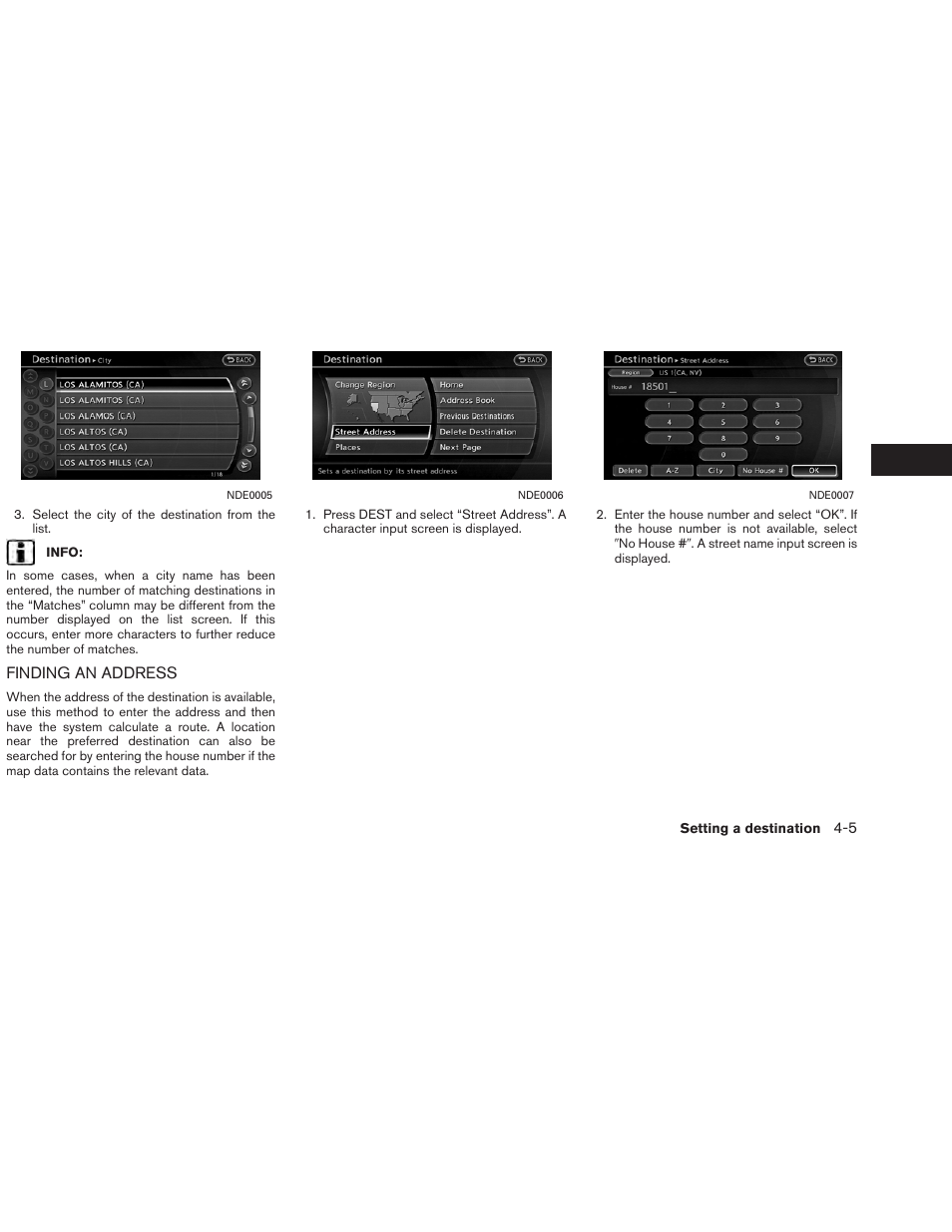 Finding an address -5 | NISSAN 2013 Altima Coupe - Navigation System Owner's Manual User Manual | Page 78 / 310
