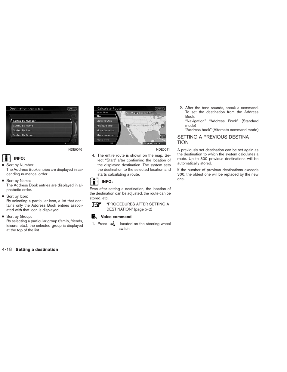 Setting a previous destination -18 | NISSAN 2013 Altima Coupe - Navigation System Owner's Manual User Manual | Page 91 / 310