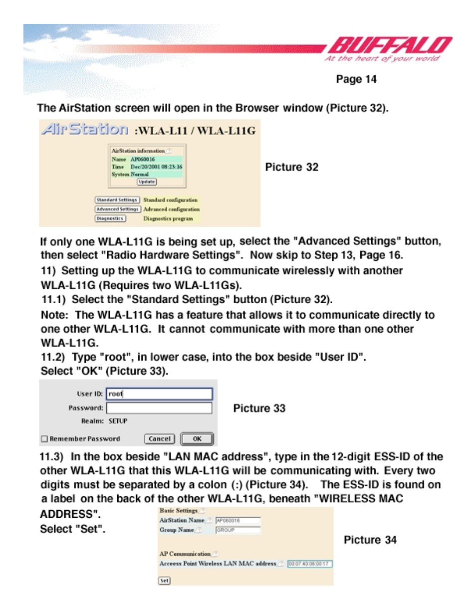 Jirejinjcjorj iwla-ijl | Buffalo Technology WLA-L11G User Manual | Page 16 / 29