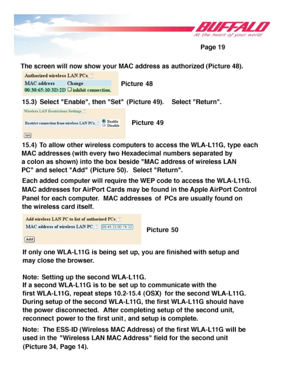 Buffalo Technology WLA-L11G User Manual | Page 21 / 29