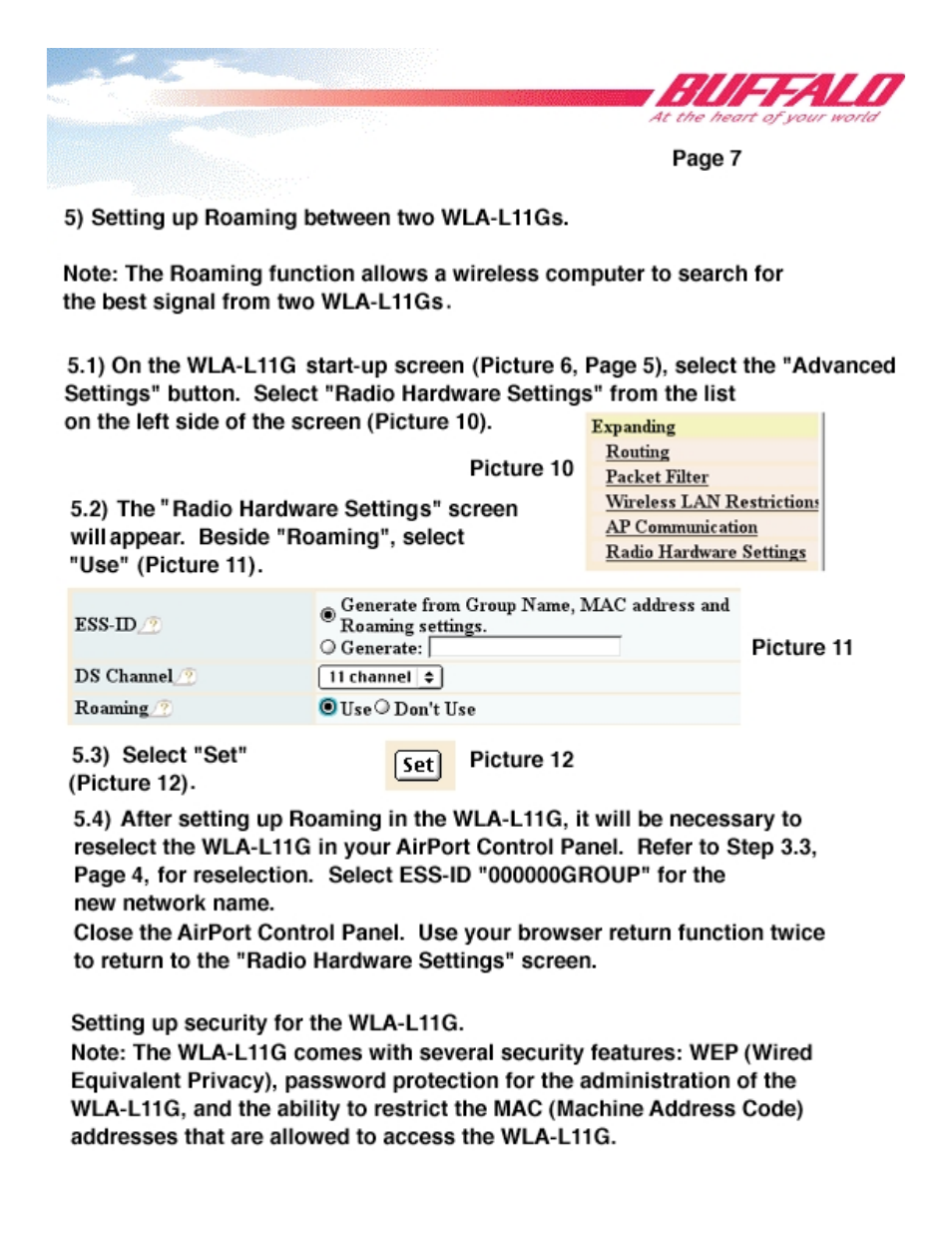 Buffalo Technology WLA-L11G User Manual | Page 9 / 29