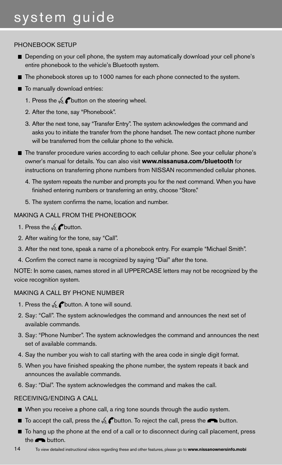 System guide | NISSAN 2013 Altima Coupe - Quick Reference Guide User Manual | Page 18 / 26