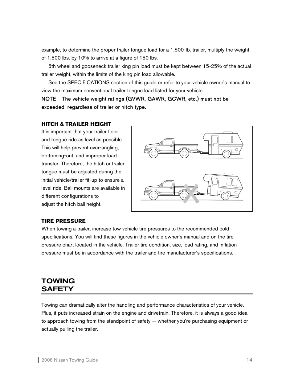Towing safety | NISSAN 2008 Versa Hatchback - Towing Guide User Manual | Page 15 / 32