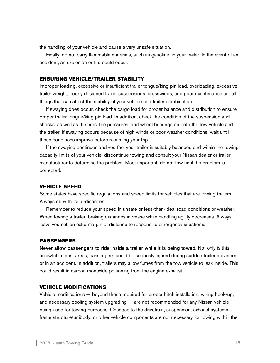NISSAN 2008 Versa Hatchback - Towing Guide User Manual | Page 17 / 32