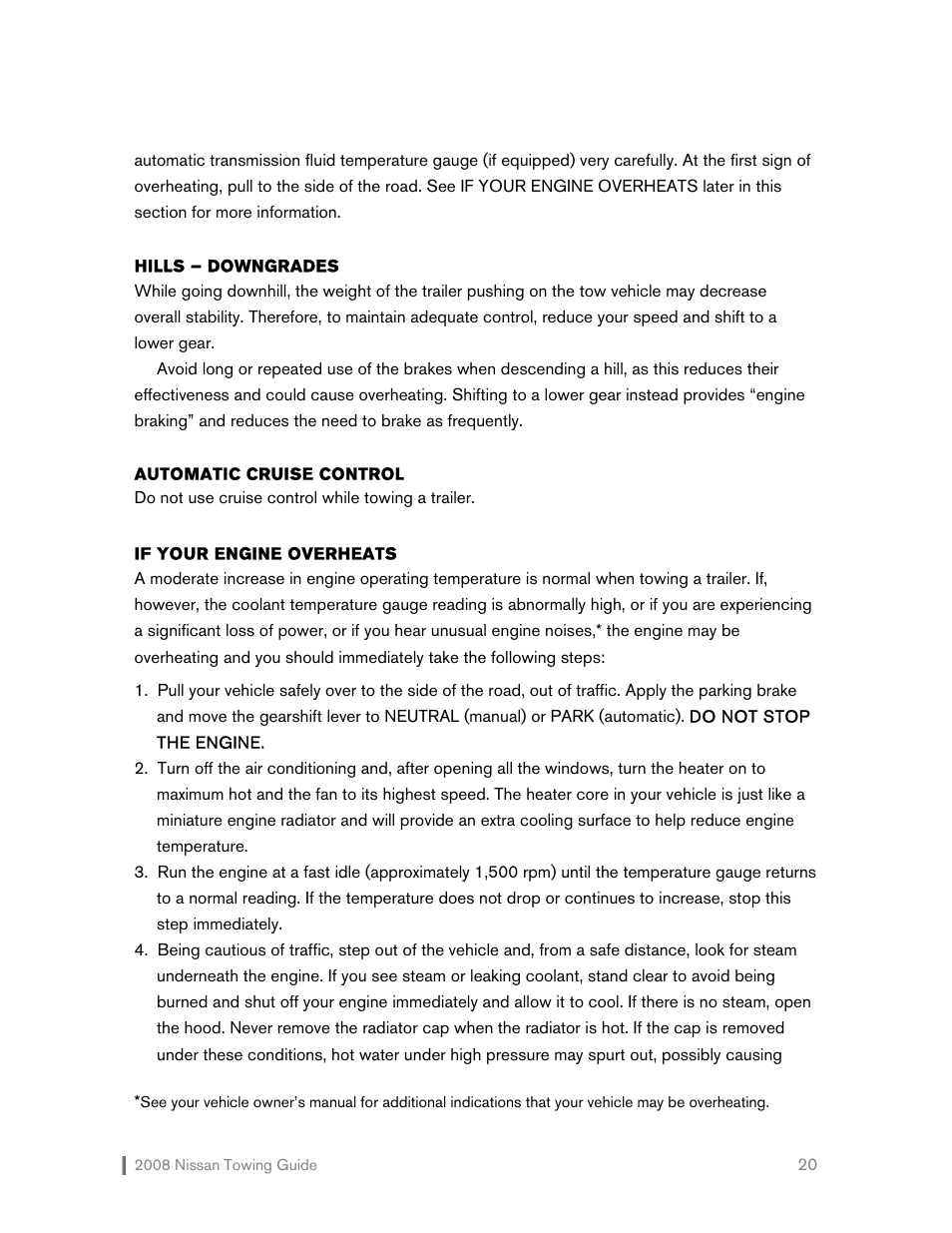 NISSAN 2008 Versa Hatchback - Towing Guide User Manual | Page 21 / 32