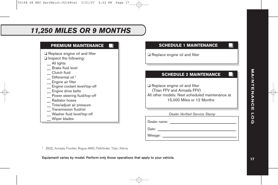 NISSAN 2008 Versa Hatchback - Service & Maintenance Guide User Manual | Page 19 / 57
