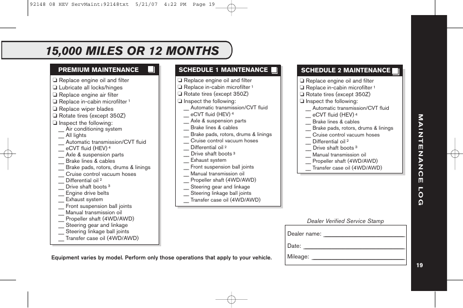 NISSAN 2008 Versa Hatchback - Service & Maintenance Guide User Manual | Page 21 / 57