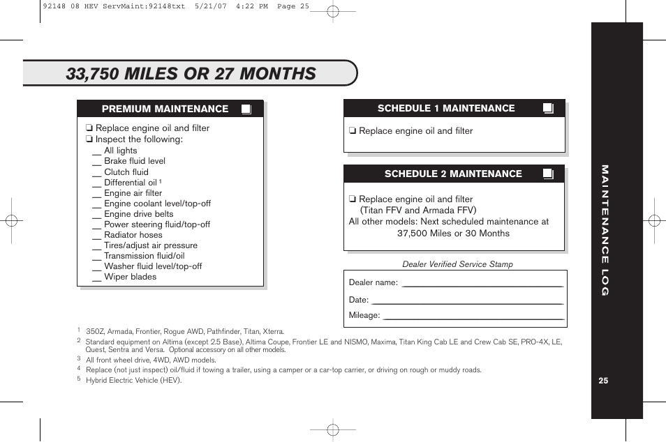 NISSAN 2008 Versa Hatchback - Service & Maintenance Guide User Manual | Page 27 / 57