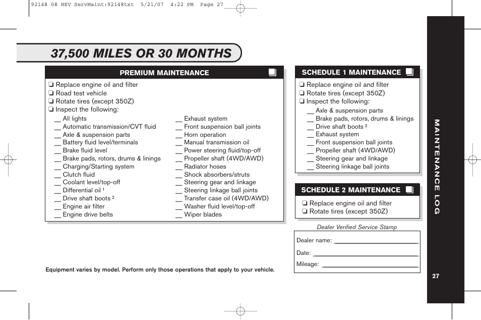 NISSAN 2008 Versa Hatchback - Service & Maintenance Guide User Manual | Page 29 / 57