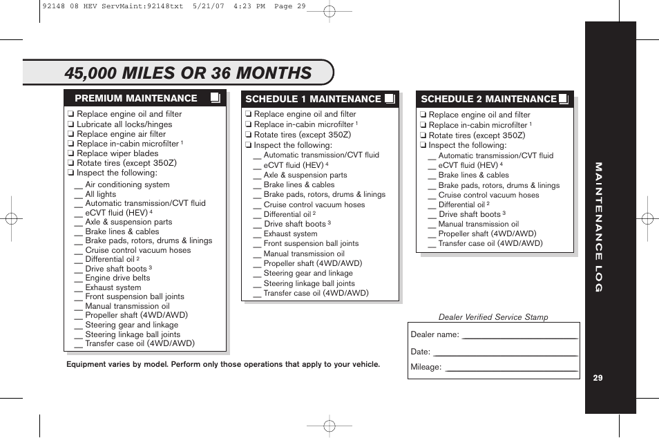 NISSAN 2008 Versa Hatchback - Service & Maintenance Guide User Manual | Page 31 / 57