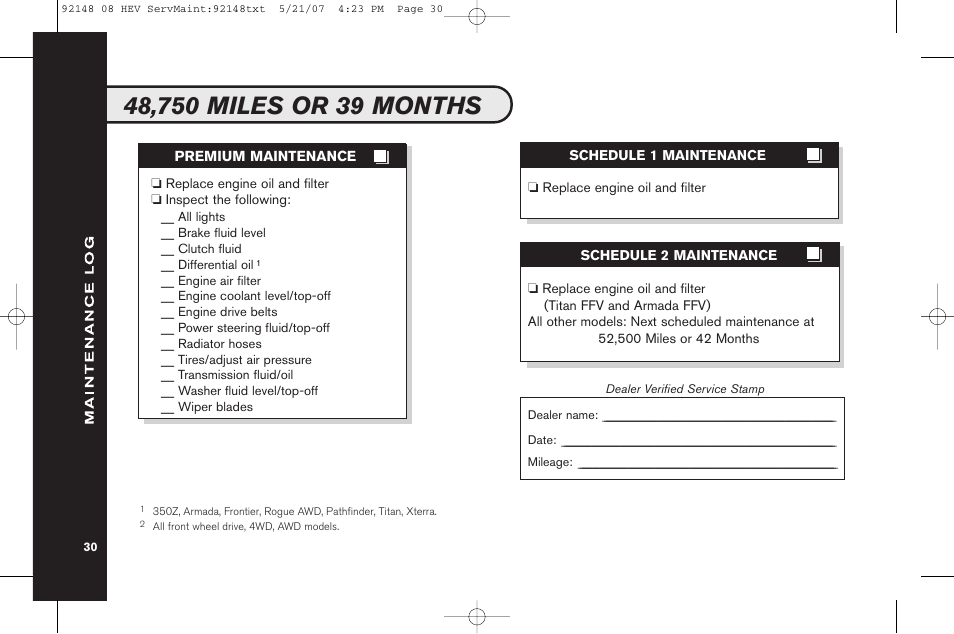 NISSAN 2008 Versa Hatchback - Service & Maintenance Guide User Manual | Page 32 / 57