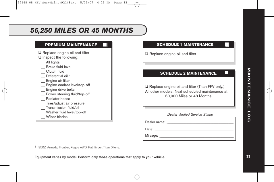 NISSAN 2008 Versa Hatchback - Service & Maintenance Guide User Manual | Page 35 / 57