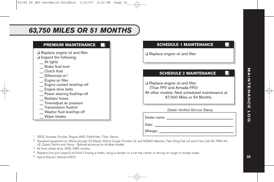 NISSAN 2008 Versa Hatchback - Service & Maintenance Guide User Manual | Page 37 / 57