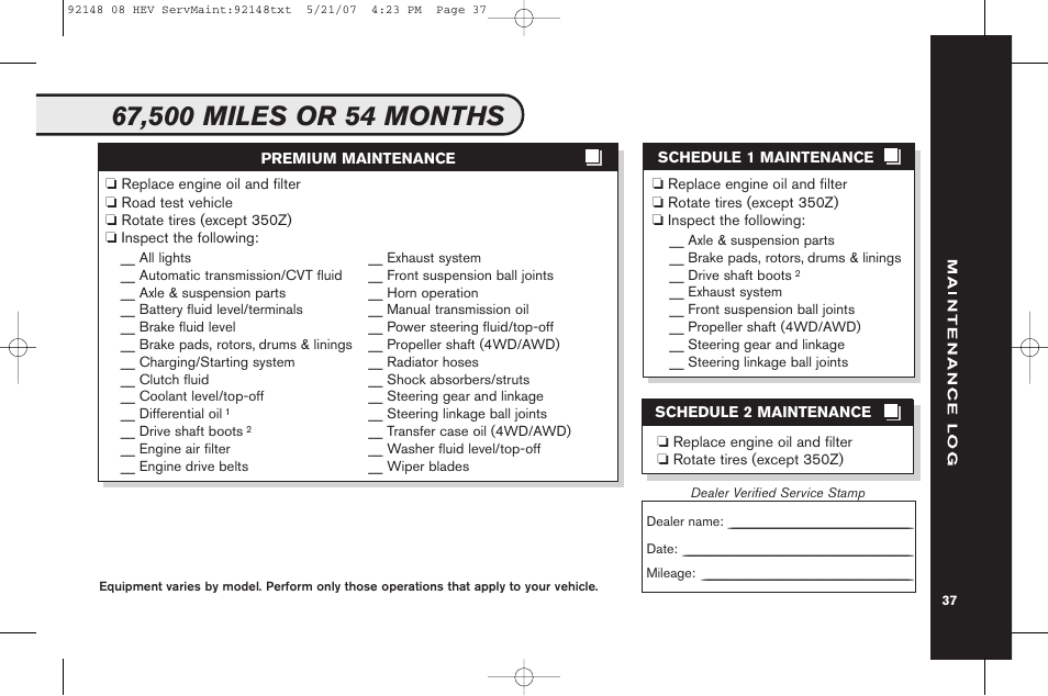 NISSAN 2008 Versa Hatchback - Service & Maintenance Guide User Manual | Page 39 / 57