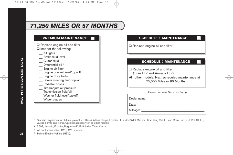 NISSAN 2008 Versa Hatchback - Service & Maintenance Guide User Manual | Page 40 / 57