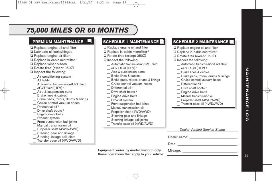 NISSAN 2008 Versa Hatchback - Service & Maintenance Guide User Manual | Page 41 / 57