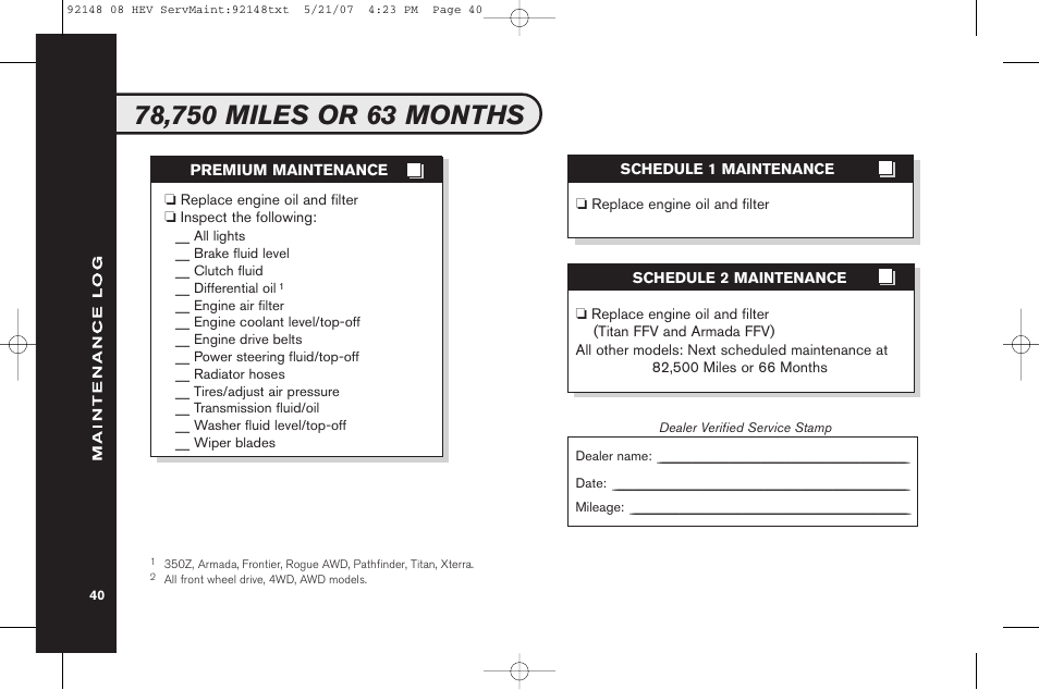 NISSAN 2008 Versa Hatchback - Service & Maintenance Guide User Manual | Page 42 / 57