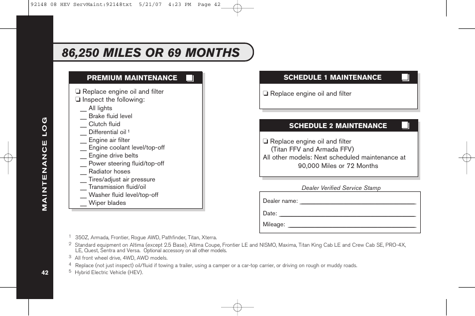 NISSAN 2008 Versa Hatchback - Service & Maintenance Guide User Manual | Page 44 / 57