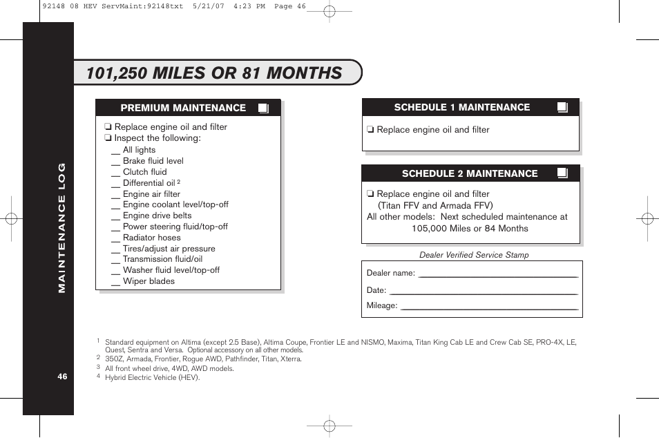 NISSAN 2008 Versa Hatchback - Service & Maintenance Guide User Manual | Page 48 / 57