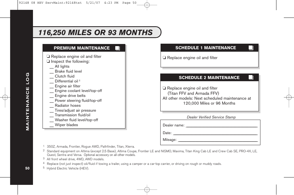 NISSAN 2008 Versa Hatchback - Service & Maintenance Guide User Manual | Page 52 / 57