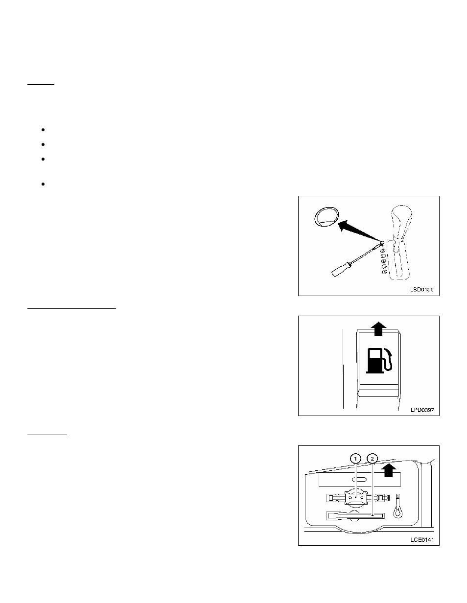 Roadside assistance, Towing, Fuel-filler door opener | Spare tire | NISSAN 2008 Altima Hybrid - First Responder's Guide User Manual | Page 24 / 27