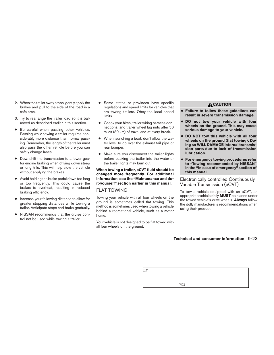Flat towing -23 | NISSAN 2009 Altima Hybrid - Owner's Manual User Manual | Page 340 / 353