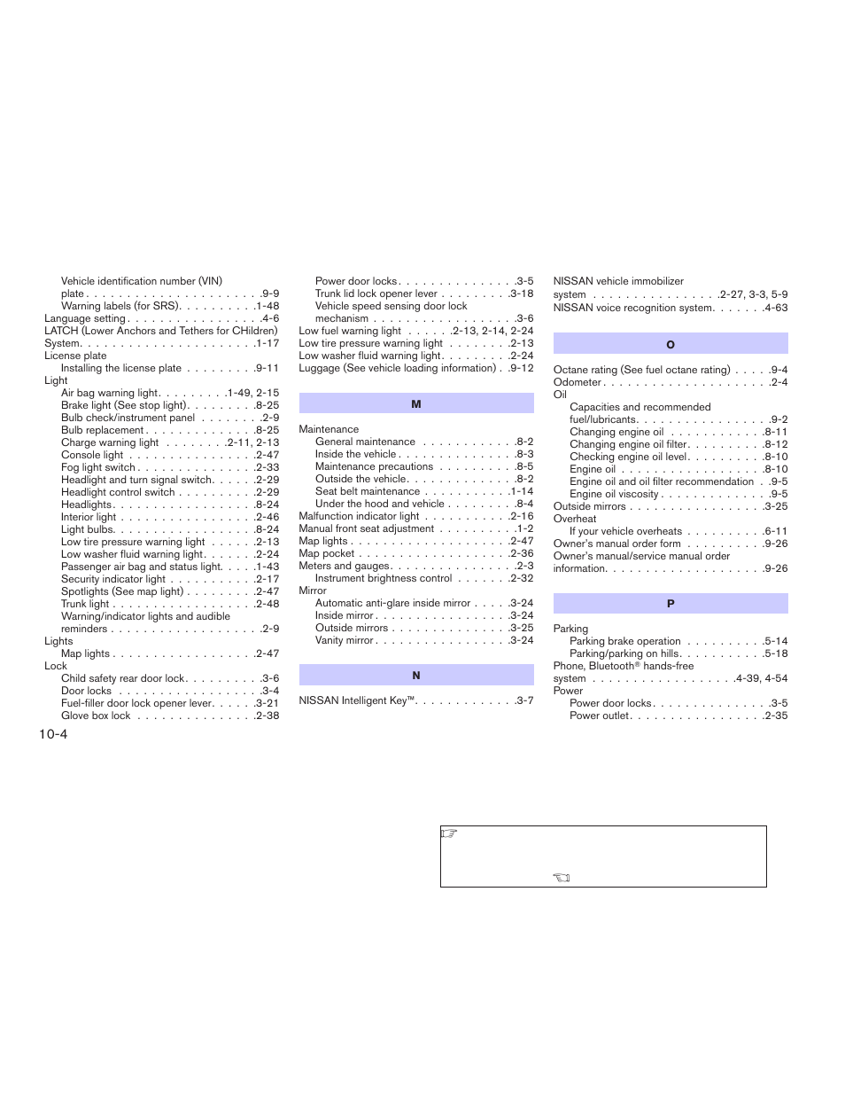 NISSAN 2009 Altima Hybrid - Owner's Manual User Manual | Page 349 / 353