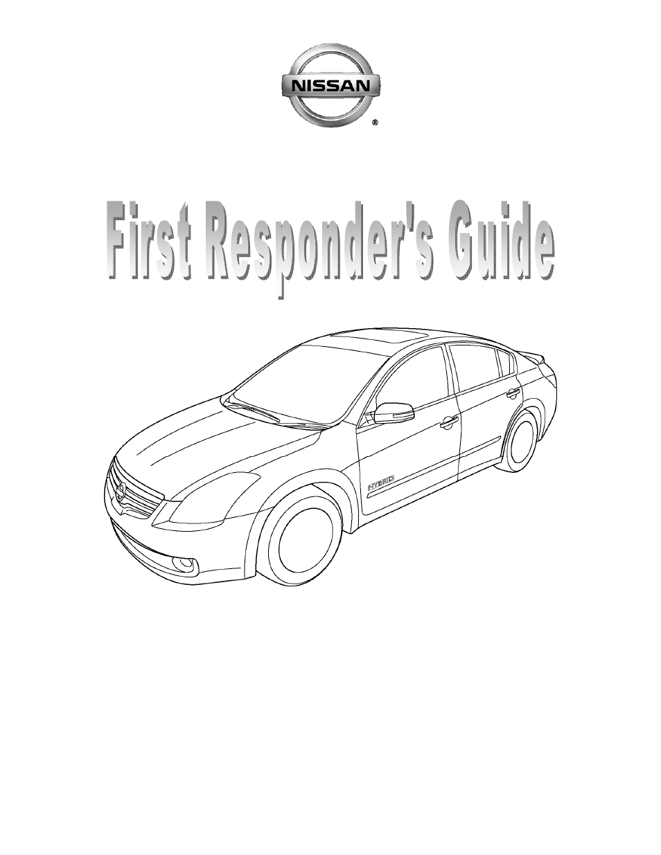 NISSAN 2009 Altima Hybrid - First Responder's Guide User Manual | 27 pages