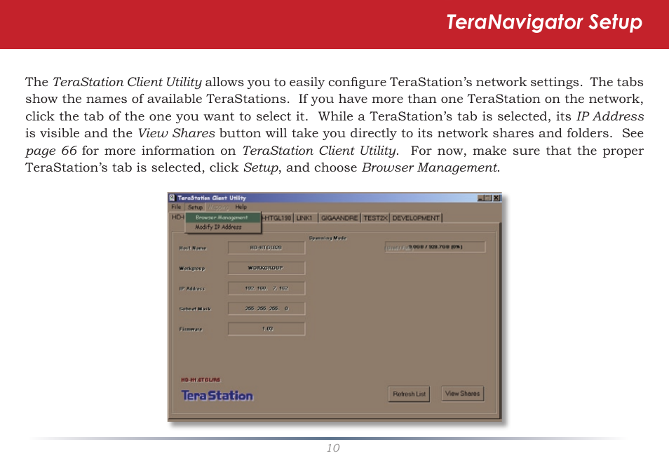 Teranavigator setup | Buffalo Technology TeraStation HD-HTGL/R5 User Manual | Page 10 / 82