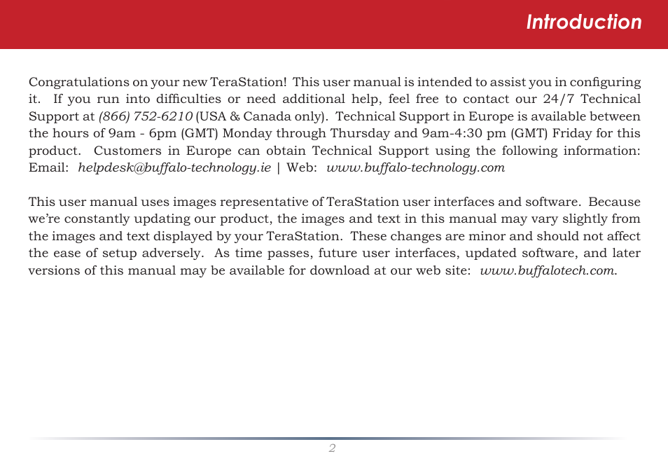 Introduction | Buffalo Technology TeraStation HD-HTGL/R5 User Manual | Page 2 / 82