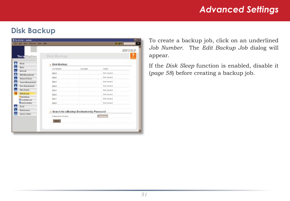 Advanced settings | Buffalo Technology TeraStation HD-HTGL/R5 User Manual | Page 51 / 82