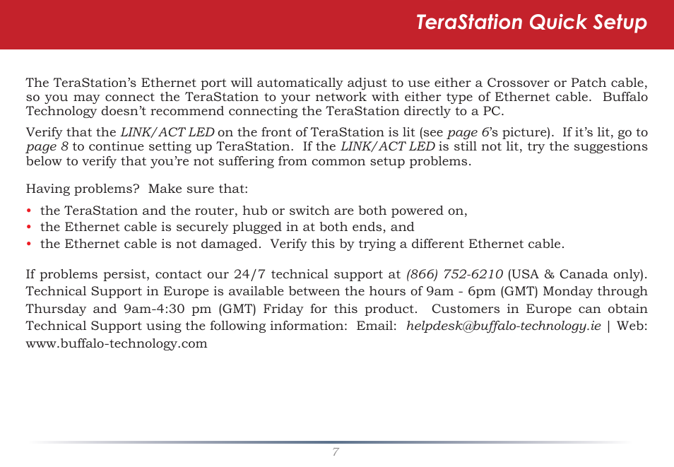 Terastation quick setup | Buffalo Technology TeraStation HD-HTGL/R5 User Manual | Page 7 / 82