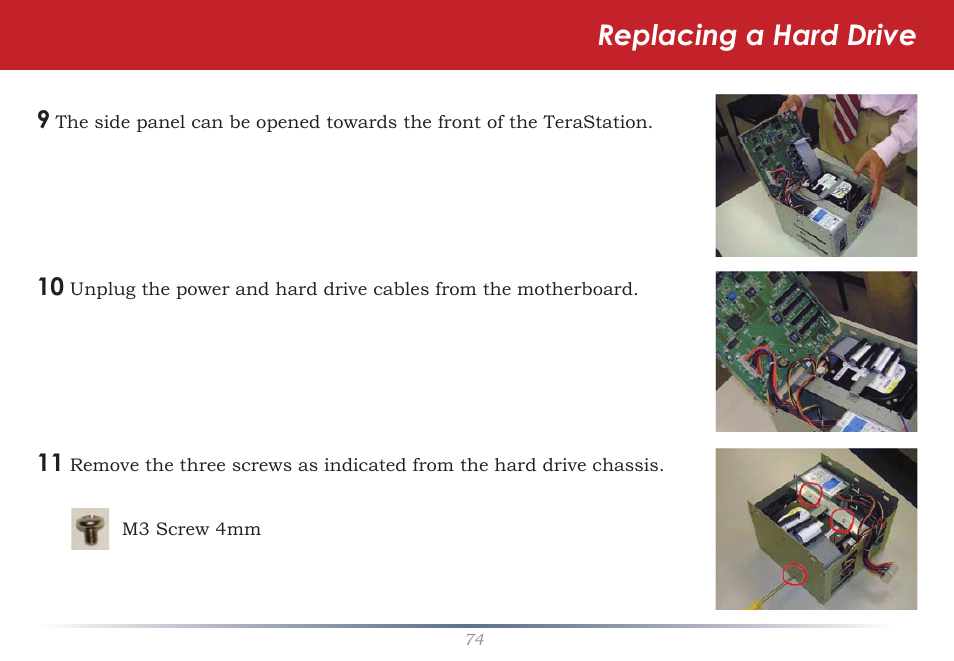 Replacing a hard drive | Buffalo Technology TeraStation HD-HTGL/R5 User Manual | Page 74 / 82