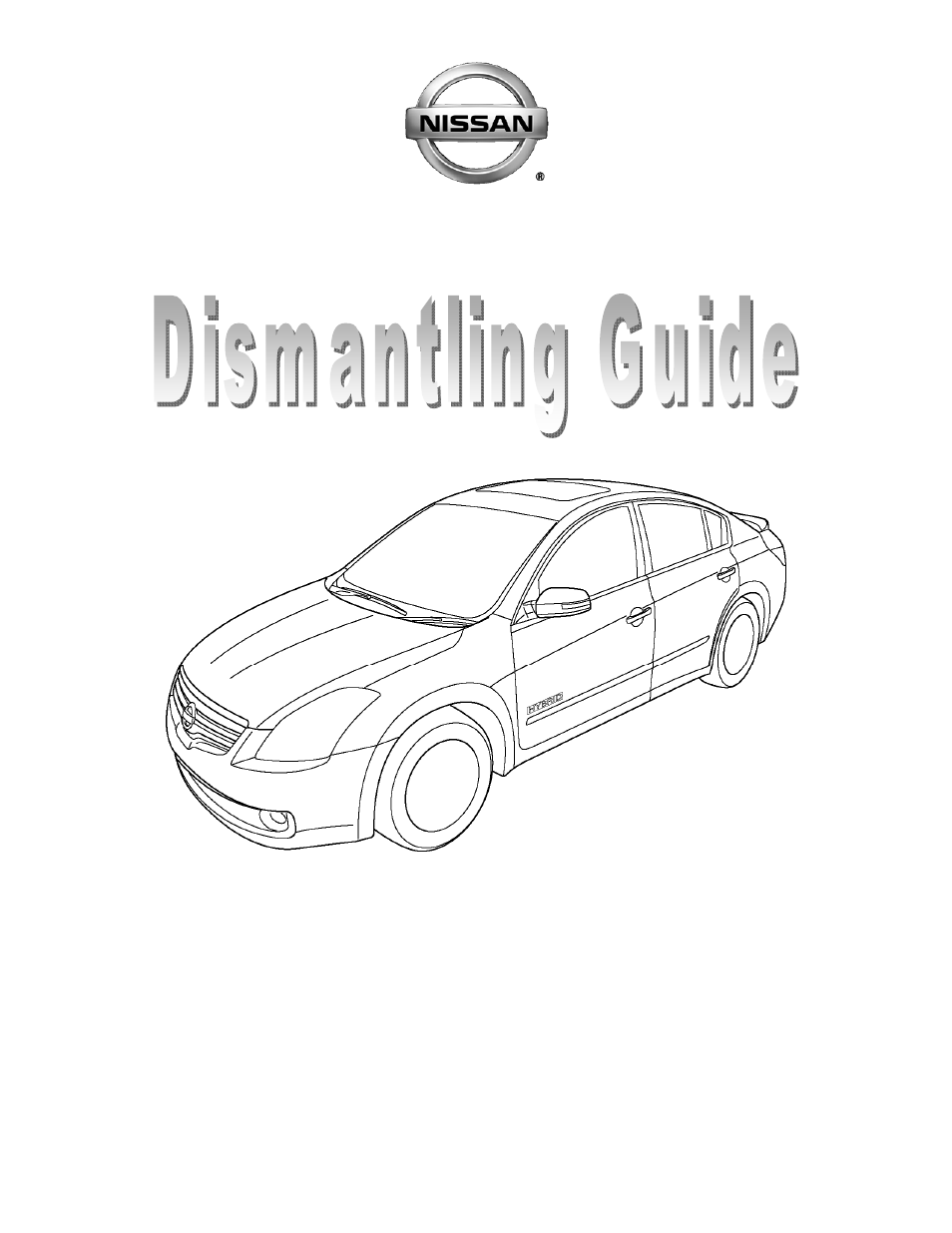NISSAN 2009 Altima Hybrid - Dismantling Guide User Manual | 22 pages