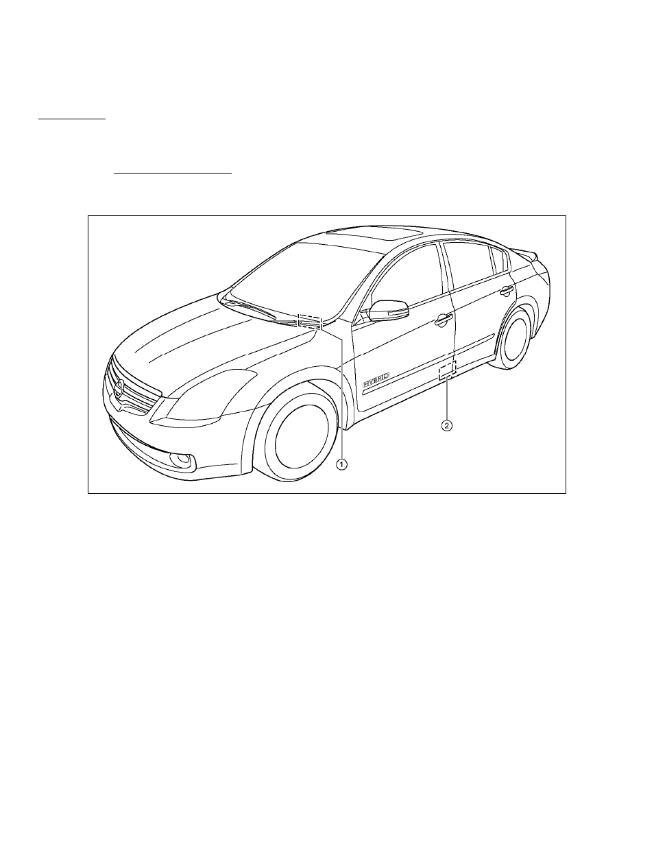 Altima hybrid identification, Vin location | NISSAN 2009 Altima Hybrid - Dismantling Guide User Manual | Page 5 / 22