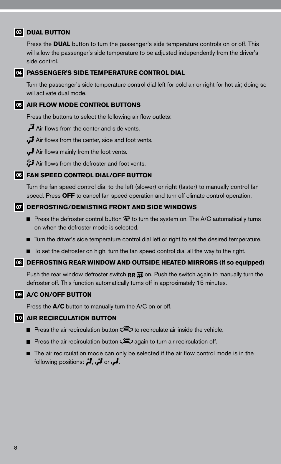 NISSAN 2010 Altima Hybrid - Quick Reference Guide User Manual | Page 10 / 36
