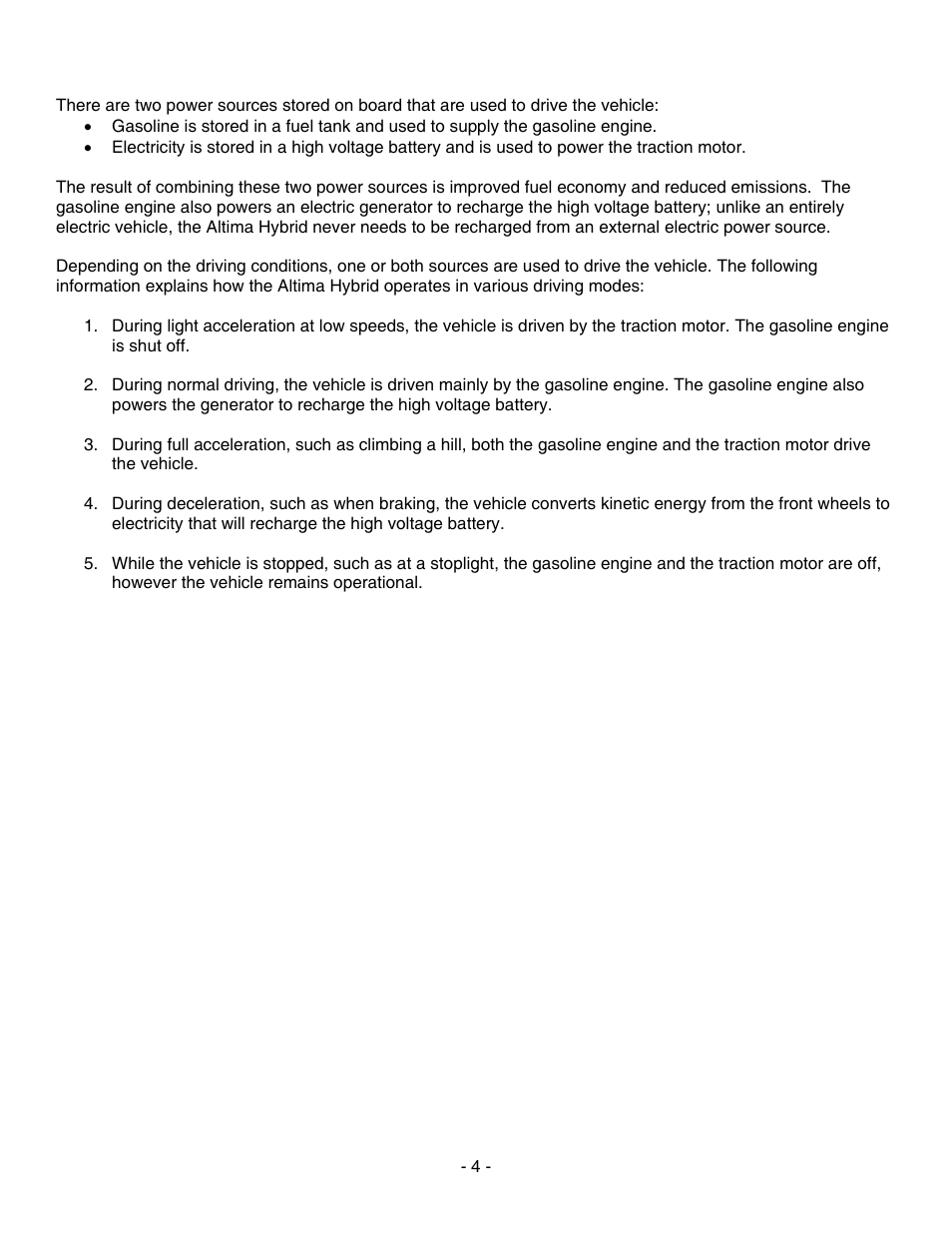 About the nissan altima hybrid | NISSAN 2010 Altima Hybrid - First Responder's Guide User Manual | Page 4 / 27