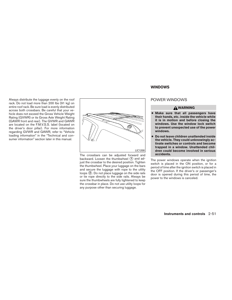 Windows -51, Power windows -51 | NISSAN 2012 Armada - Owner's Manual User Manual | Page 144 / 489