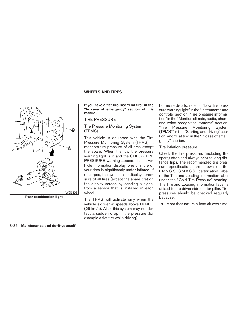 Wheels and tires -36, Tire pressure -36 | NISSAN 2012 Armada - Owner's Manual User Manual | Page 433 / 489