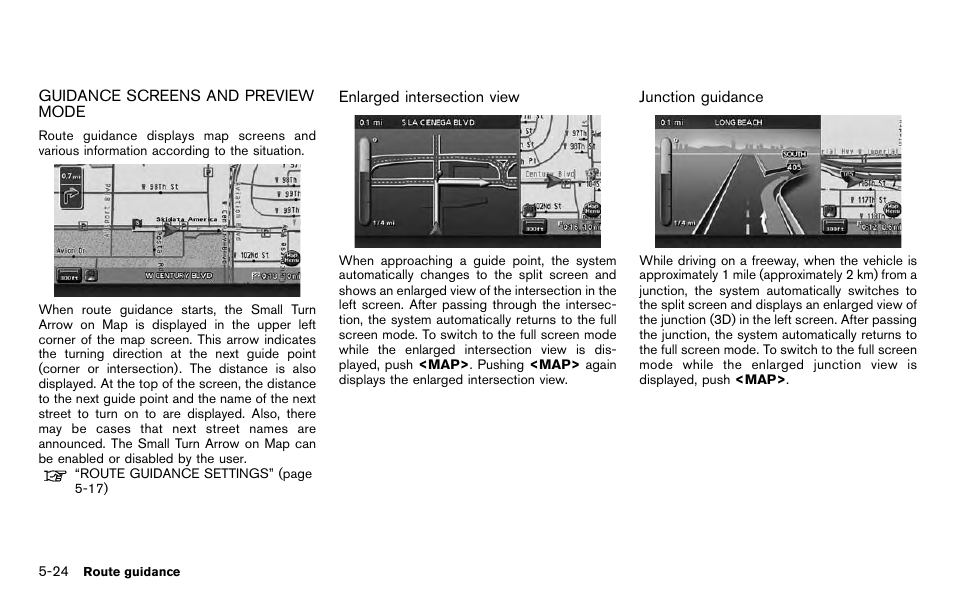 Guidance screens and preview mode -24 | NISSAN 2012 Pathfinder - Navigation System Owner's Manual User Manual | Page 116 / 235