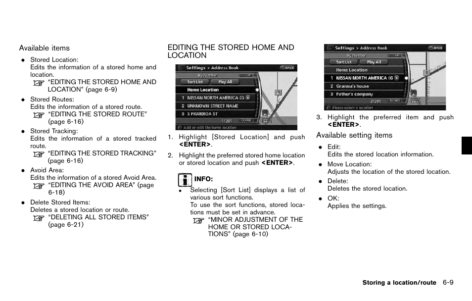 Editing the stored home and location -9 | NISSAN 2012 Pathfinder - Navigation System Owner's Manual User Manual | Page 127 / 235